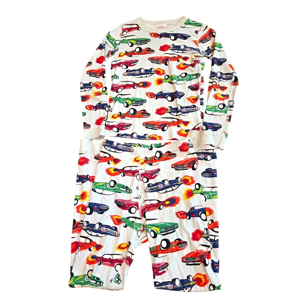Hanna Andersson Long John Pajamas Race Cars Size 150 US 12